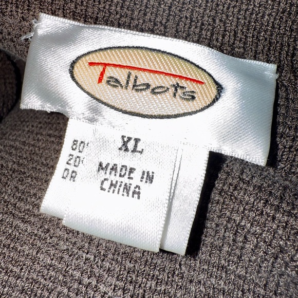 Talbots Womens Silk Blend Brown Knit‎ Blazer Jacket XL Hidden Button Front - Picture 4 of 5